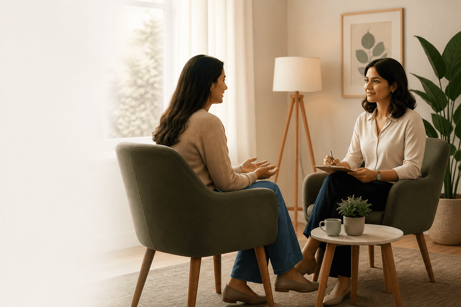 Compassionate in-person counselling session